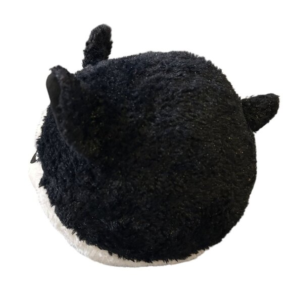 Chubby Black & White 10" Dog Pillow Plush W/ Silver Sparkle Eyes - Picture 2 of 4